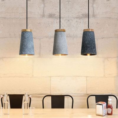 Creative cement Pendant Lights Maarten Unique Cement And Wooden Tall Dome Pendant Light(WH-AP-338)