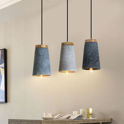 Creative cement Pendant Lights Maarten Unique Cement And Wooden Tall Dome Pendant Light(WH-AP-338)
