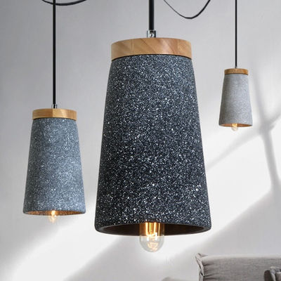 Creative cement Pendant Lights Maarten Unique Cement And Wooden Tall Dome Pendant Light(WH-AP-338)