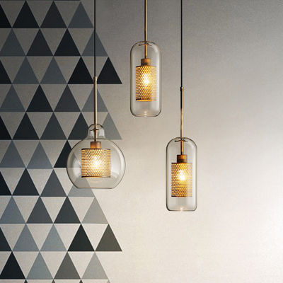 Vintage Pendant Lights Simple Glass Art Edison Nordic Majken Glass Grill Pendant Light(WH-AP-357)