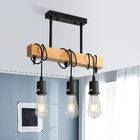 E27 Industrial Pendant Lighting, 3-Light Vintage Winding Lamp LOFT Bar wood pendant light(WH-VP-58)