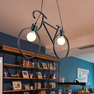 Industrial Pendant Lights Vintage Iron Bicycle Hanglamp For Bar Decor E27 Loft round pendant light(WH-VP-65)