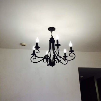 American retro chain chandelier black iron candle light 6 8 lights for dinning room foyer European chandelier(WH-VP-67)