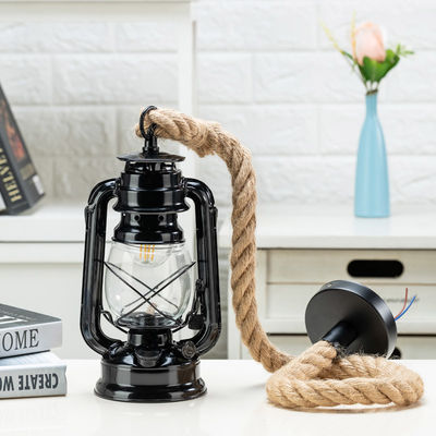 Vintage industrial Kerosene pendant lights Bulb E27 Hemp for Living room decor loft rope pendant light(WH-VP-68)