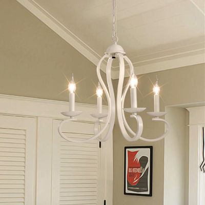 Candle Chandelier lighting American style Vintage white/black wrought Iron Home E14 antique chandelier(WH-VP-70)