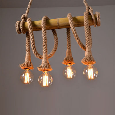 Vintage Rope pendant light Personality Loft Hemp for Kitchen Cafe Bar Decor bamboo pendant light(WH-VP-74)