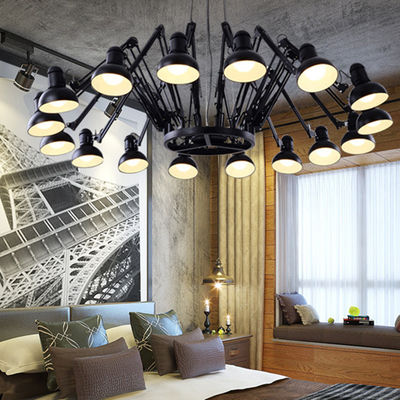 LED black spider chandelier Long Lighting Loft Living Room dining room Industrial chandelier(WH-VP-84)