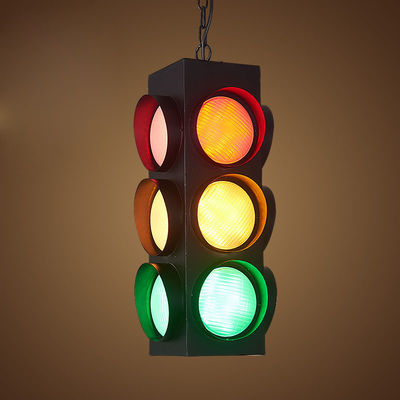 Black Pendant Lamp Painted Matte Traffic Lights Always on / Remote  Cafe Shop Loft Pendant Lamp(WH-VP-88)