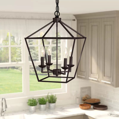 American Wrought Iron chandelier Garden Hall Lamp Kitchen Corridor Retro farmhouse chandelier(WH-VP-89)