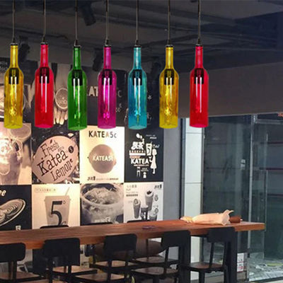 American color wine bottle Pendant Lights art creative restaurant cafe Pendant Lights industrial lighting(WH-VP-93)