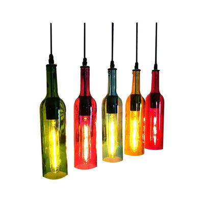 American color wine bottle Pendant Lights art creative restaurant cafe Pendant Lights industrial lighting(WH-VP-93)