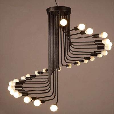 Black Staircase Pendant Lamp Multiple Retro lustre Led loft Pendant Lamp Home E27 spider lamp(WH-VP-98)