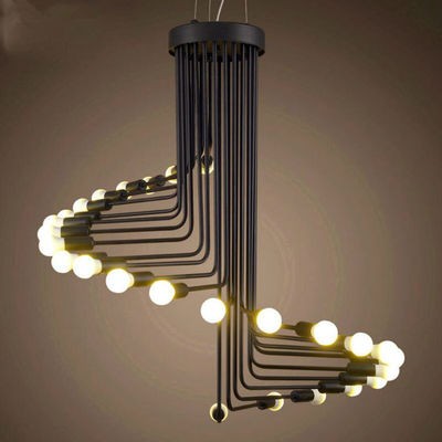 Black Staircase Pendant Lamp Multiple Retro lustre Led loft Pendant Lamp Home E27 spider lamp(WH-VP-98)