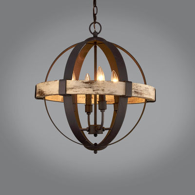 American country chandelier restaurant clothing store loft wrought iron cafe globe pendant light(WH-VP-101)