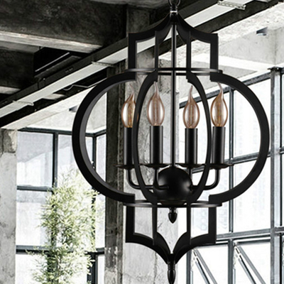 Creative Iron Pendant Lamp E14 American Decor Pendant Lamp Indoor Black Chandelier (WH-VP-114)