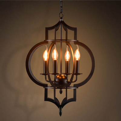 Creative Iron Pendant Lamp E14 American Decor Pendant Lamp Indoor Black Chandelier (WH-VP-114)