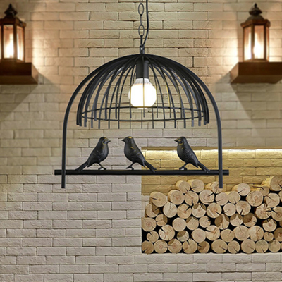 Nordic bird chandelier Bedroom Amercian country drop light kitchen restaurant cafe cage chandelier(WH-VP-115)