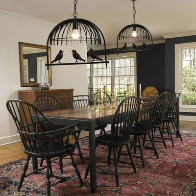 Nordic bird chandelier Bedroom Amercian country drop light kitchen restaurant cafe cage chandelier(WH-VP-115)