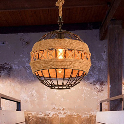 American Loft Rural Hemp Rope Pendant Lamp Industrial Restaurant Bar Cafe Light Pendant Lamp(WH-VP-122)