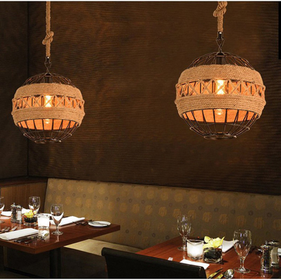 American Loft Rural Hemp Rope Pendant Lamp Industrial Restaurant Bar Cafe Light Pendant Lamp(WH-VP-122)