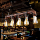 Loft water pipe pendant lamp Industrial Retro Iron Bar Kitchen Dining room Black pendant lights(WH-VP-123)
