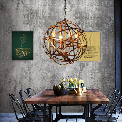 American Retro Industrial pendant light Iron Ball 4*E14 Bulb Loft Creative Home round pendant light(WH-VP-124)