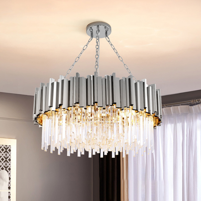 Modern luxury round gold crystal chandelier ceiling lights for living room(WH-CY-160)