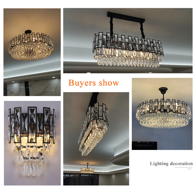 Modern crystal chandelier for Living Room Modern Rectangle Kitchen island indoor Lighting led Chandeliers(WH-CY-170)