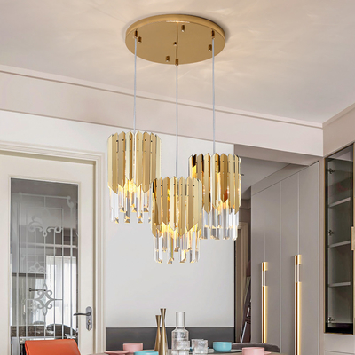 Small Round Gold k9 Crystal Modern Led Chandelier for Living Room Hallyway Chandelier(WH-CY-176)