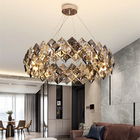 Led chandelier Living room decoration simple dimmer round hanging crystal lamp(WH-CY-184)