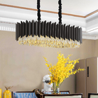 Black Led Chandelier Dining Room Oval Design Creative Kitchen Lamp interior decoration for home(WH-CY-186)