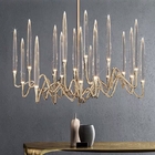 Luxury large gold chandelier Lighting Living Room Led Shop European Candle Chandelier(WH-CY-187)