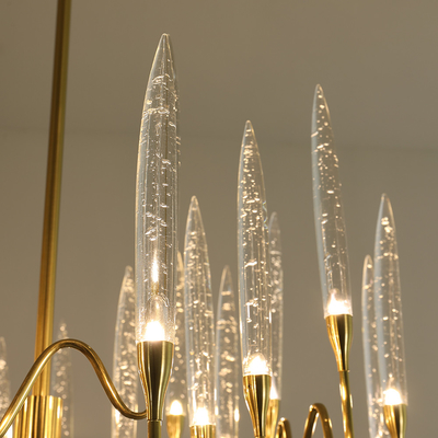 Luxury large gold chandelier Lighting Living Room Led Shop European Candle Chandelier(WH-CY-187)