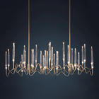 Rectangle Kitchen Chandelier for Living room Dining Room Luxury Crystal Candles ceiling hanging lights(WH-CY-188)