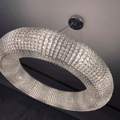 Luxury Circle Crystal Chandelier For Living Room Led Home Decor Lamp large pendant light(WH-CY-190)