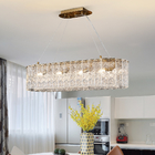 Luxury living room chandeliers blue glass hanging lamp rectangle chandelier kitchen lights hanging(WH-CY-194)