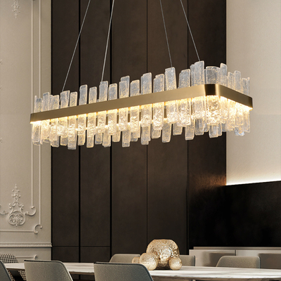 Led chandelier Living room chandeliers rectangular Kitchen fixture frosted matte glass entryway chandelier(WH-CY-195)