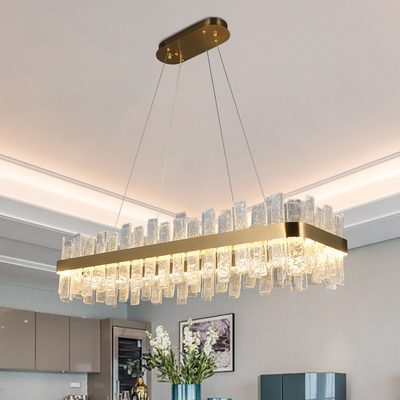 Led chandelier Living room chandeliers rectangular Kitchen fixture frosted matte glass entryway chandelier(WH-CY-195)