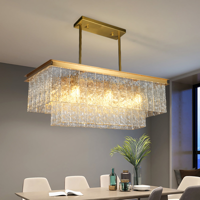 Rectangle Kitchen Chandeliers Frosted Glass Lamp Living Room Bar european chandelier(WH-CY-197)