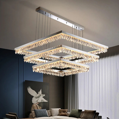 Led Silver Chandelier For Living Room Modern Creative Design crystal led ceiling light(WH-CY-214)