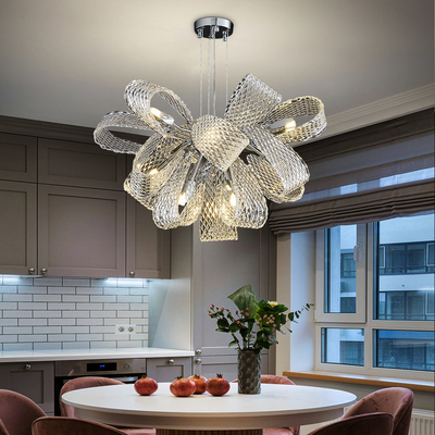 Luxury Glass Chandelier For Living Room Led Modern Home Decor Flower Chandeleir(WH-CY-216)