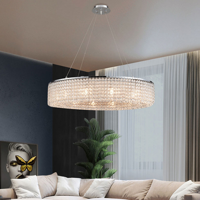 Circle Round Chandelier Modern Crystal Hanging Lamp kitchen island lighting(WH-CY-218)