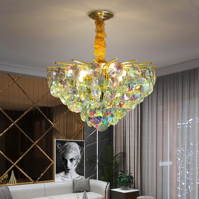 Creative Colorful Crystal Chandelier For Living Dining Room Led Home k9 crystal chandelier(WH-CY-223)