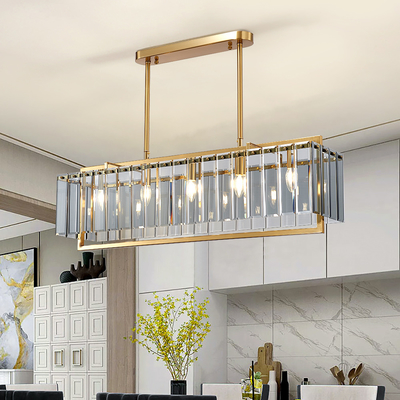 Luxury home decor lamp living room chandelier rectangle modern led crystal chandelier ceiling light(WH-CY-229)