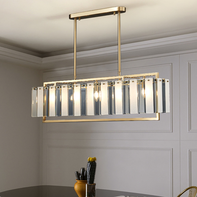 Luxury home decor lamp living room chandelier rectangle modern led crystal chandelier ceiling light(WH-CY-229)