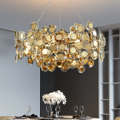 LED chandeliers home decor gold crystal lamp living room rectangular high ceiling lamp(WH-CY-238)