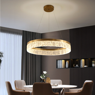 Led Gold Chandelier For Living Room Modern Creative Design Light Fixture Round Kitchen Island Hanging Lamp(WH-MI-313)
