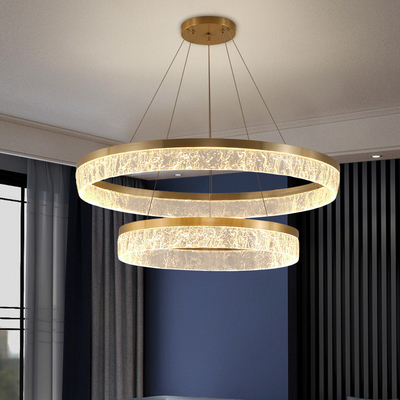 Led Gold Chandelier For Living Room Modern Creative Design Light Fixture Round Kitchen Island Hanging Lamp(WH-MI-313)