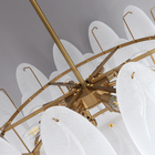 Modern chandeliers for living room glass round art décor leaf chandelier(WH-MI-320)