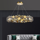 Modern chandelier lighting smoke gray glass round hanging lamp house lights(WH-MI-322)